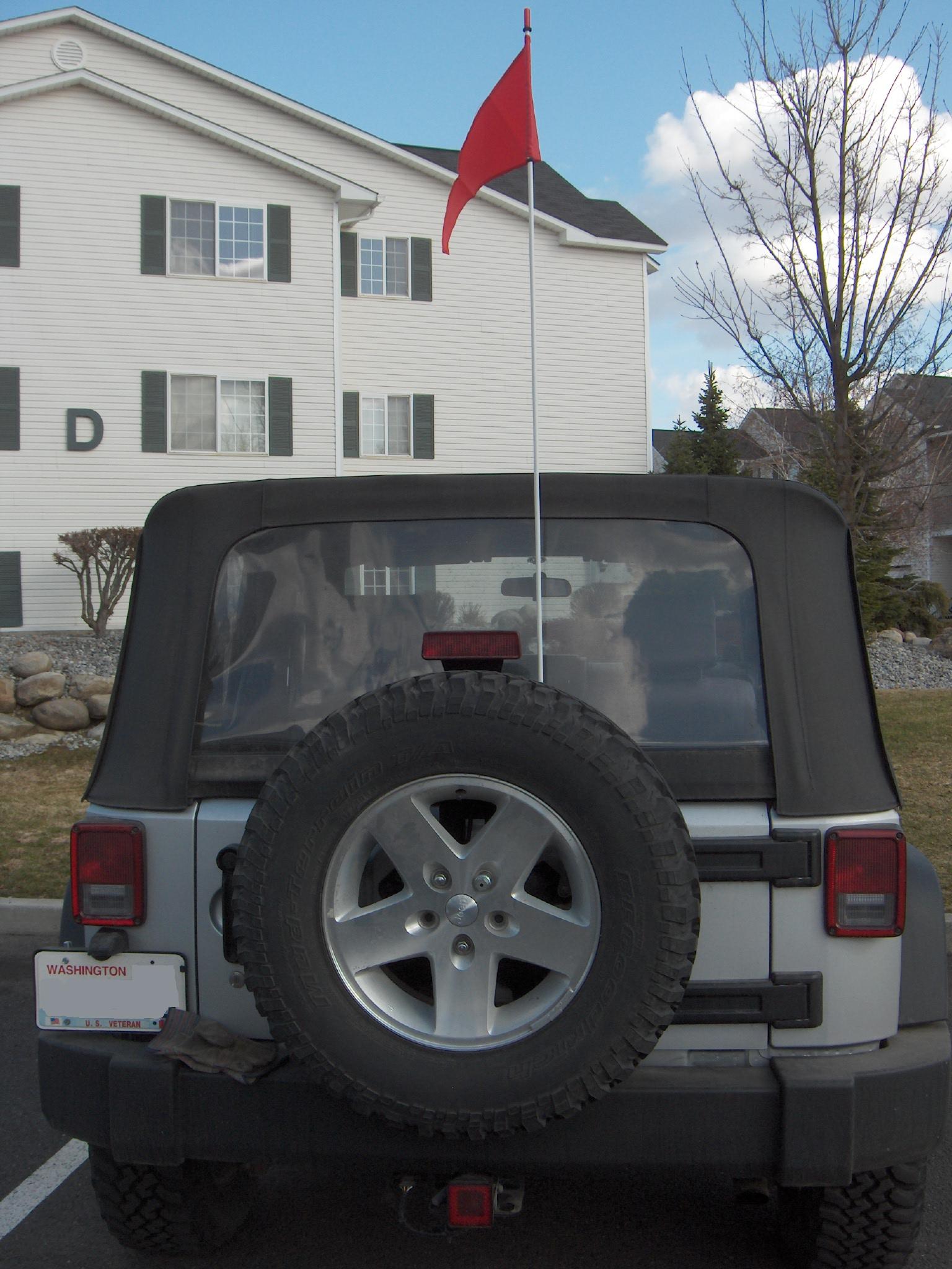Trail Flag Kit (Red) with spare tire image