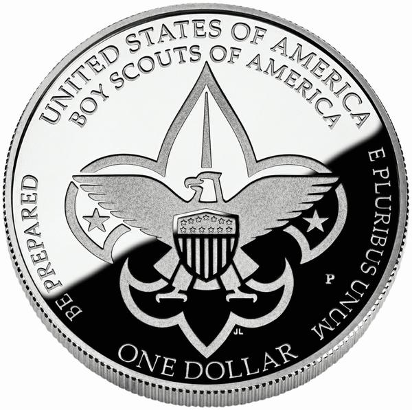 2010 Boy Scouts $1 Silver Proof Coin Reverse (tails) image