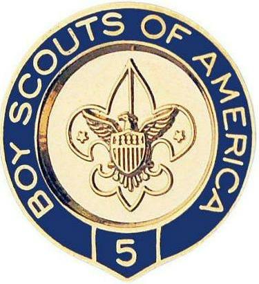 Veteran Scouter Pin - 5 Years image