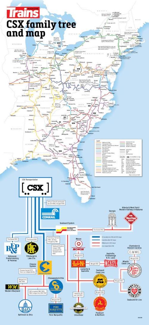 Railroad Map and Family Tree Poster – CSX image