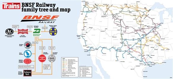 Railroad Map and Family Tree Poster – BNSF image