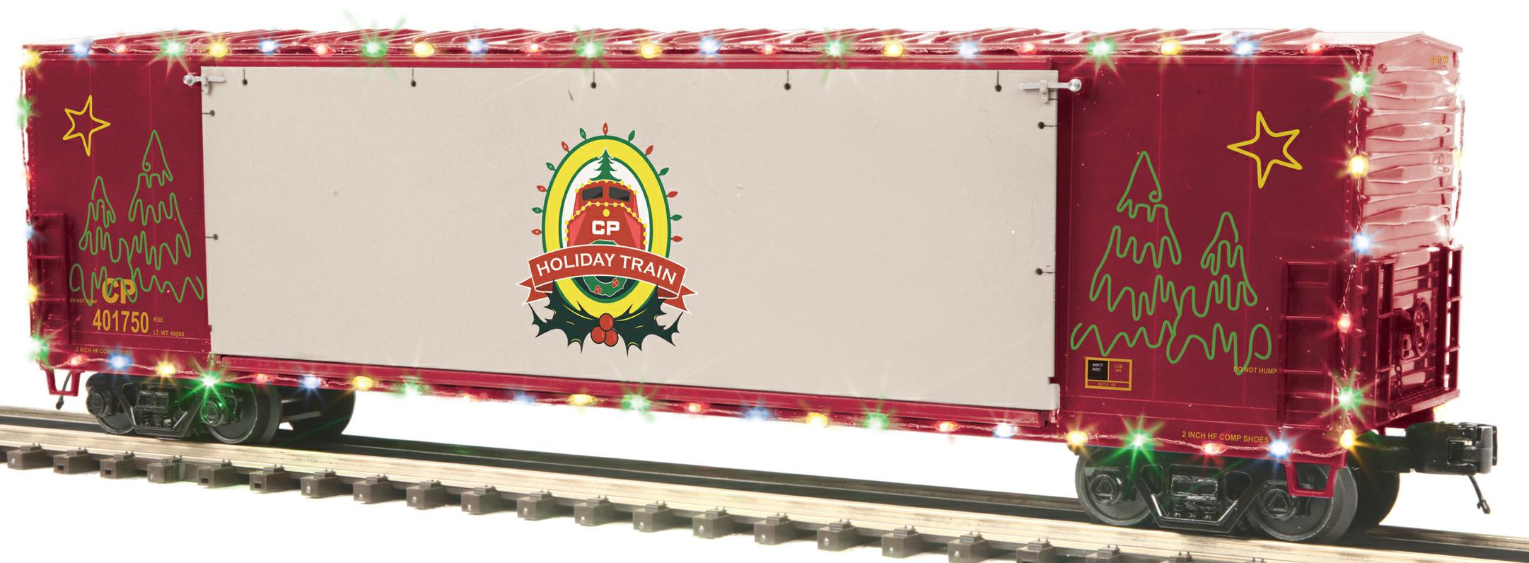 Canadian Pacific (Holiday Train) 50' Boxcar With Opening Stage Door and Operating LEDs image