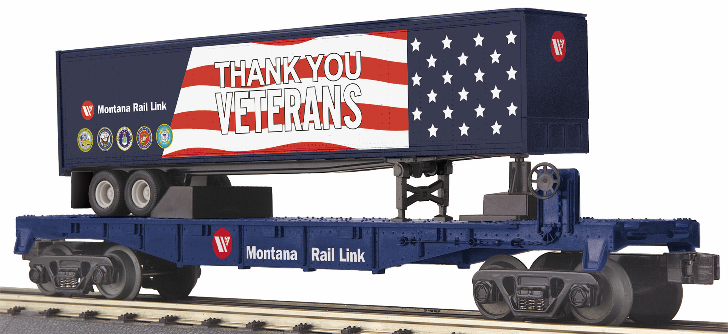 Montana Rail Link (Veterans) Flat Car with 40' Trailer image