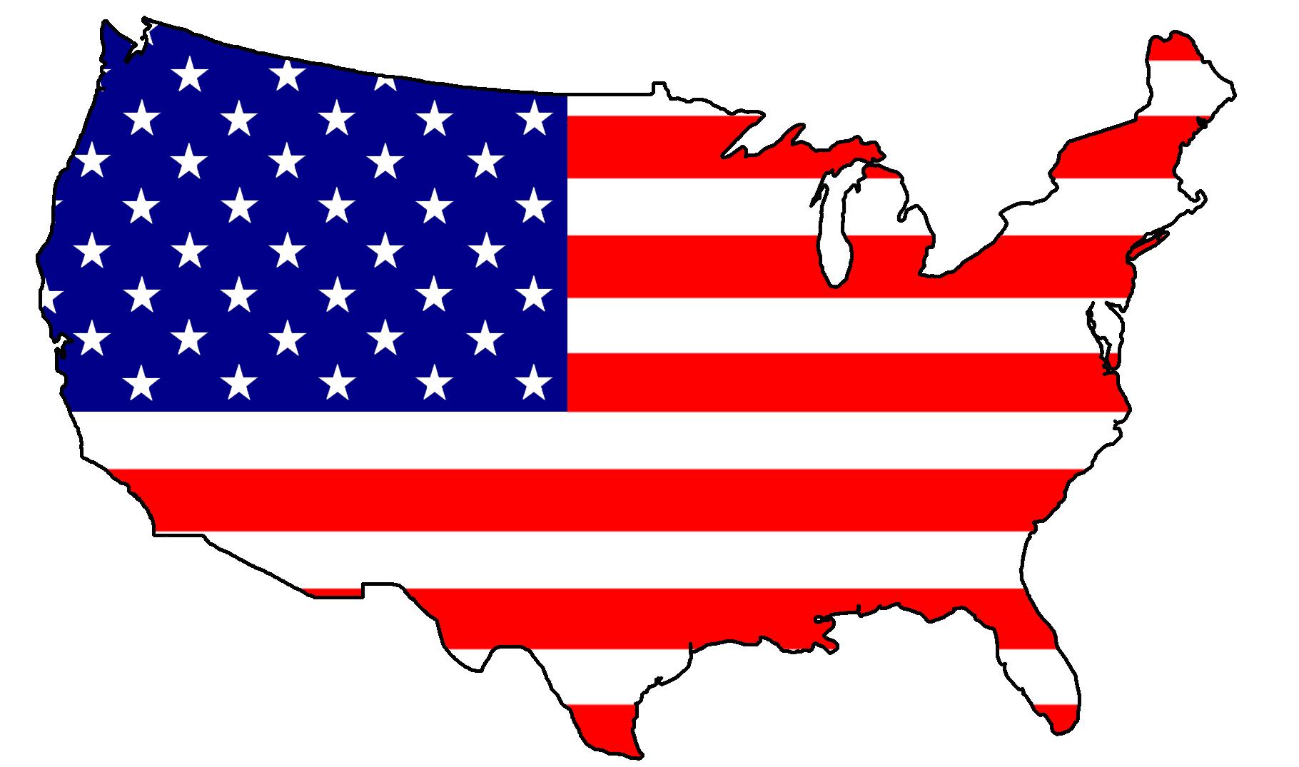 USA flag map image